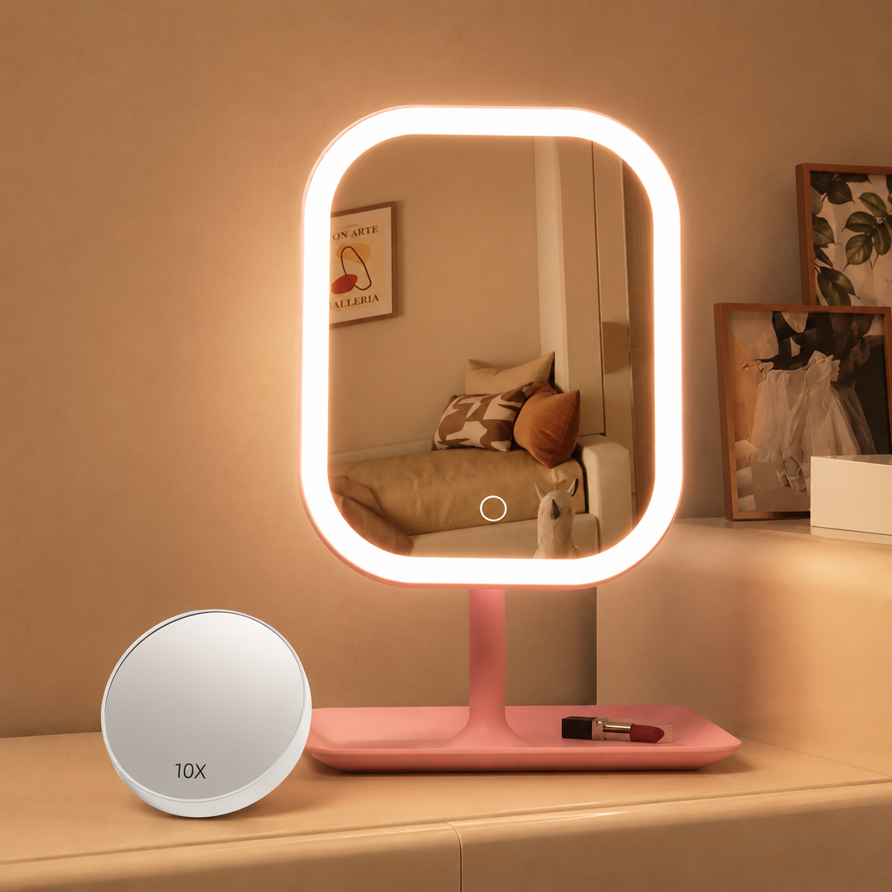 Clarity Reflections Prism™ LED Vanity Mirror – 3 Light Modes & 10X Magnification