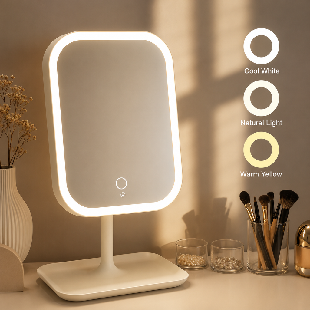 Clarity Reflections Prism™ LED Vanity Mirror – 3 Light Modes & 10X Magnification