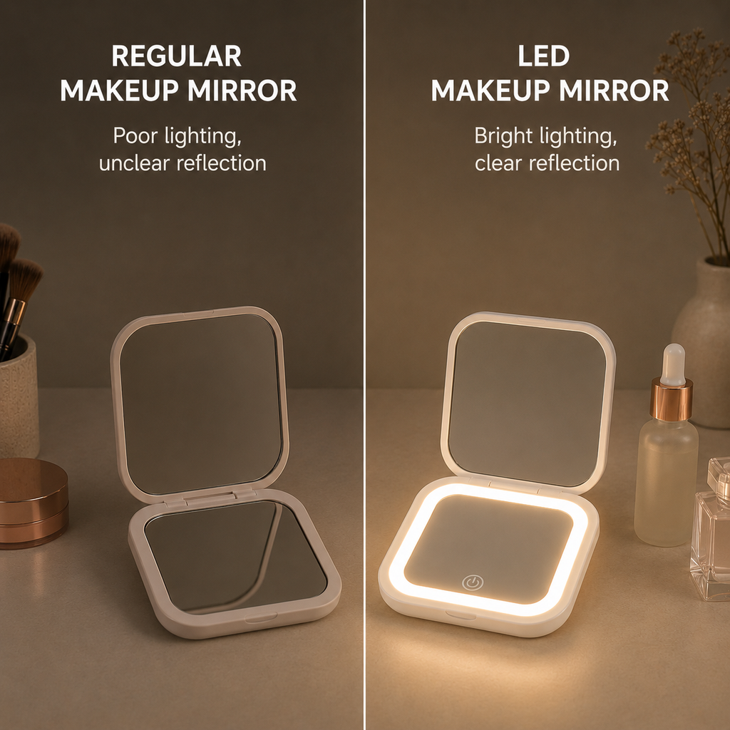 Clarity Reflections Prism™ Compact/Travel/Portable Pocket LED Mirror