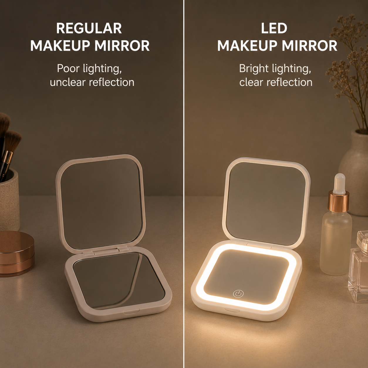 Clarity Reflections Prism™ Compact/Travel/Portable Pocket LED Mirror