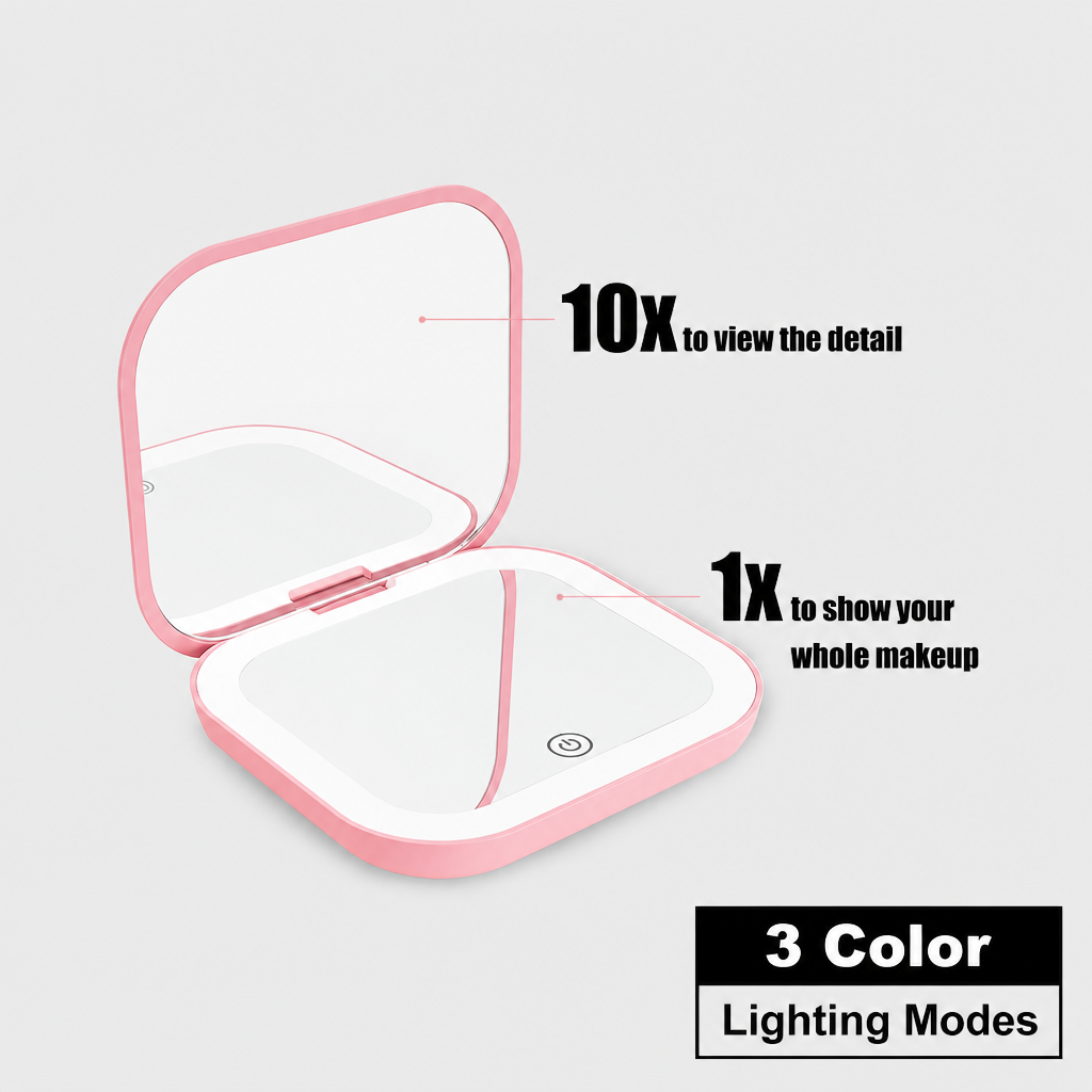 Clarity Reflections Prism™ Compact/Travel/Portable Pocket LED Mirror