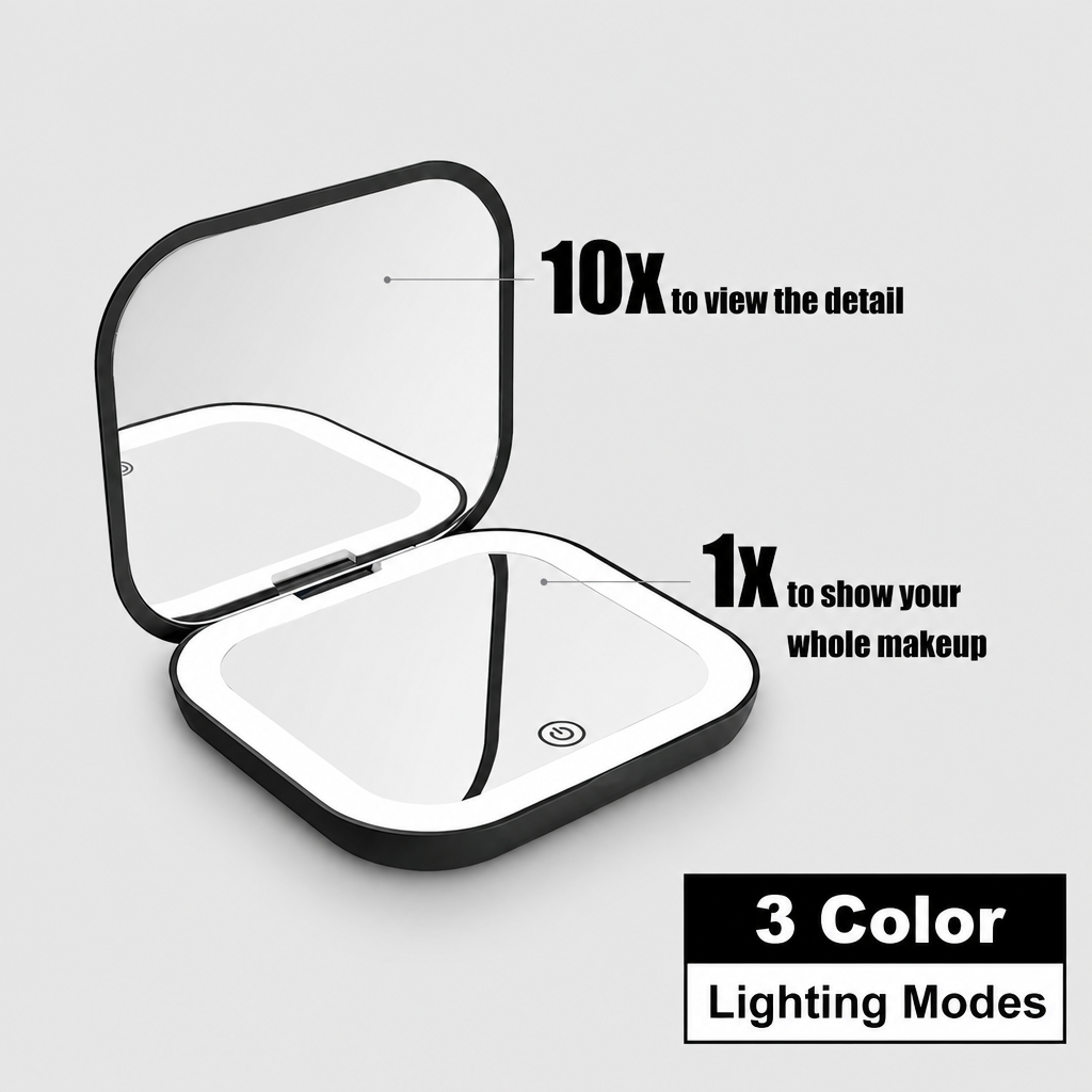 Clarity Reflections Prism™ Compact/Travel/Portable Pocket LED Mirror