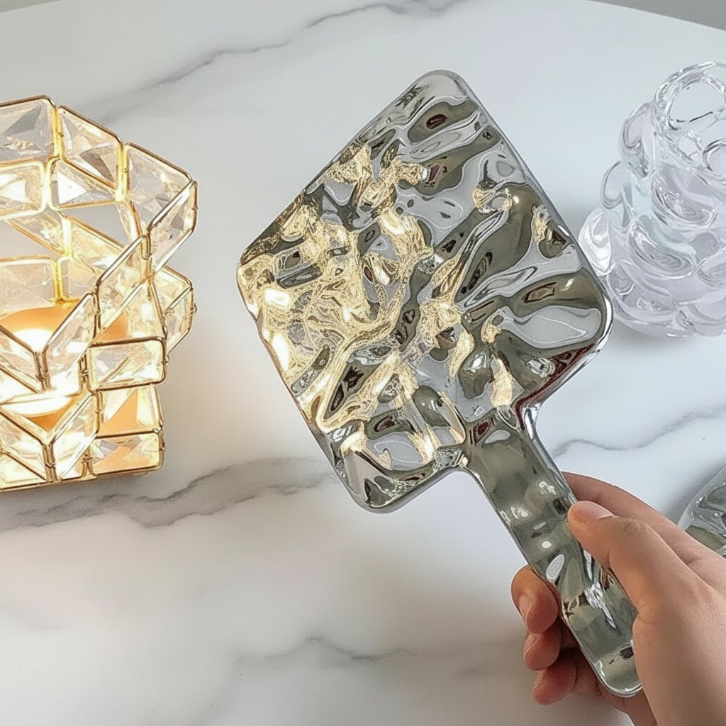 Clarity Reflections Prism™ ElectroLite Wavy Liquid Handle Makeup Mirror