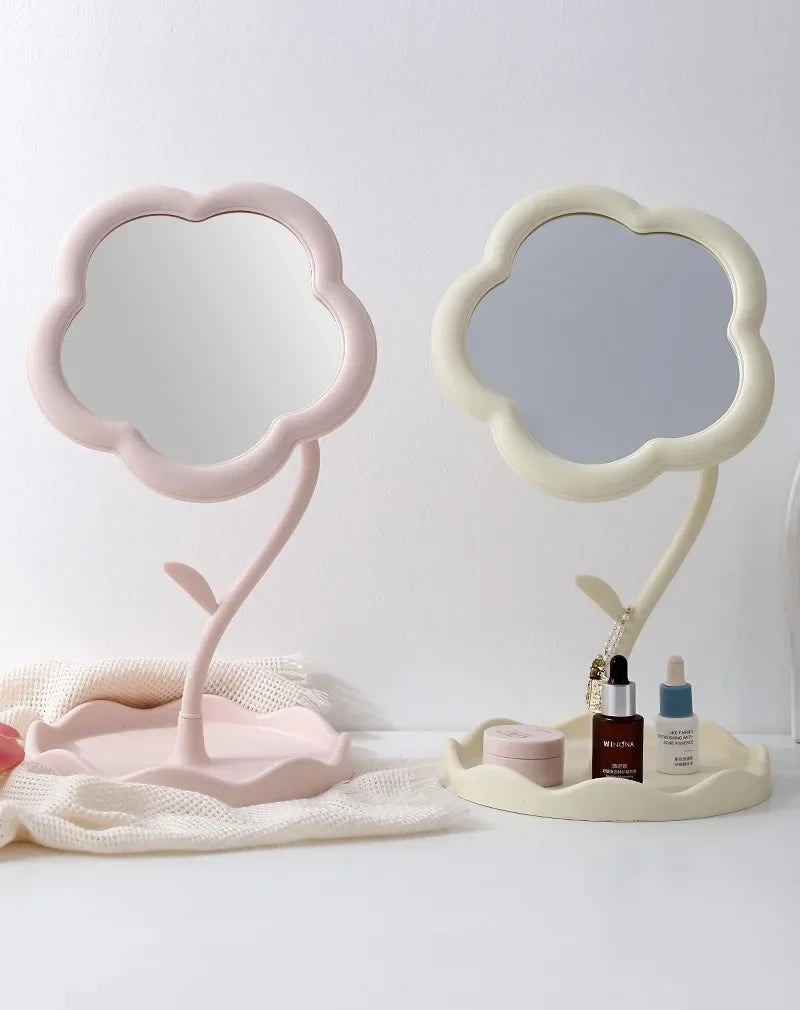 Clarity Reflections Prism™ Sunflower Desktop Makeup Mirror for Students Flower Beauty Dressing Table Mirror with Hanging Jewelry Organizer