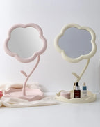 Clarity Reflections Prism™ Sunflower Desktop Makeup Mirror for Students Flower Beauty Dressing Table Mirror with Hanging Jewelry Organizer