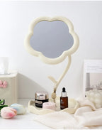 Clarity Reflections Prism™ Sunflower Desktop Makeup Mirror for Students Flower Beauty Dressing Table Mirror with Hanging Jewelry Organizer