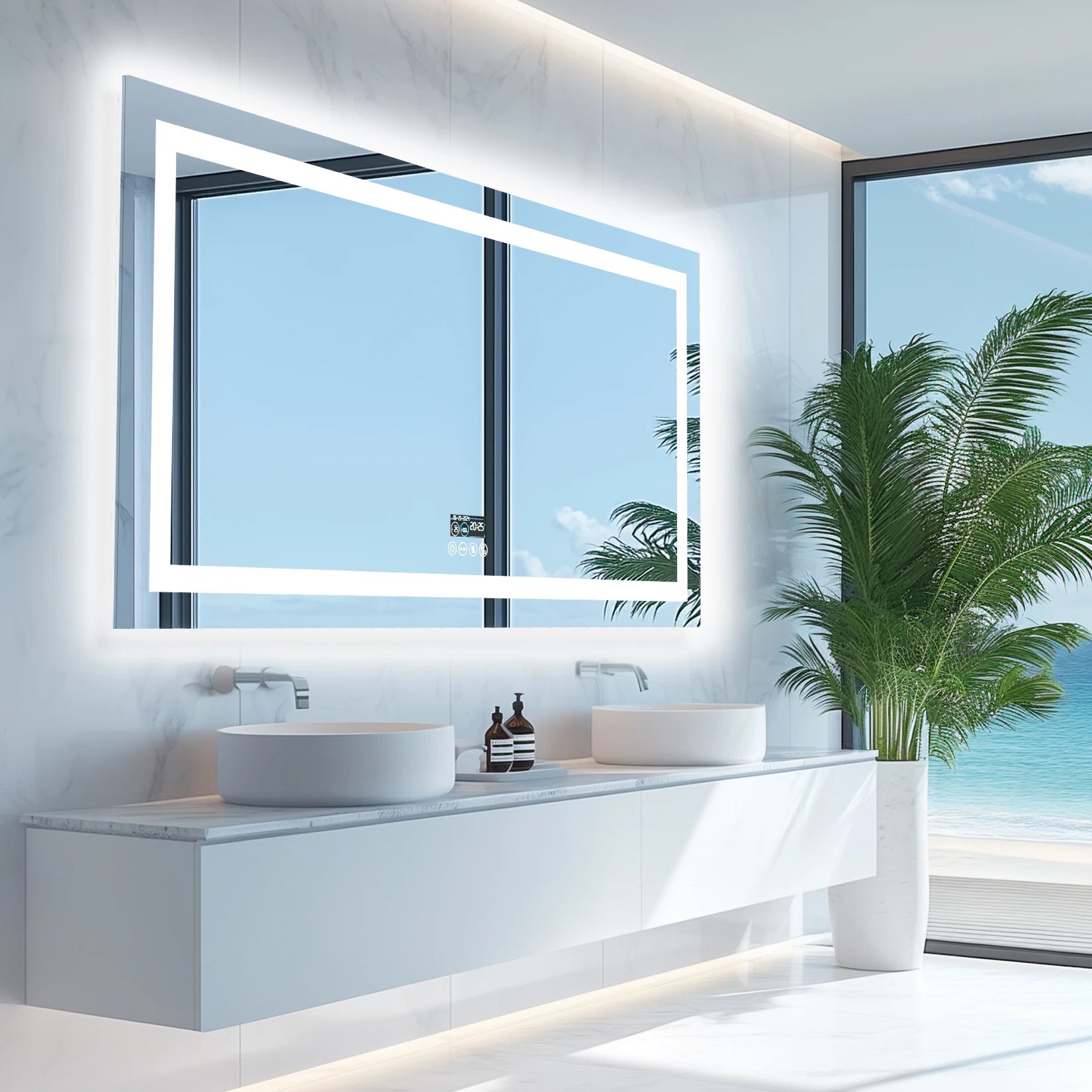 Clarity Reflections Prism™ ClarityBeam Digital LED Bathroom Mirror