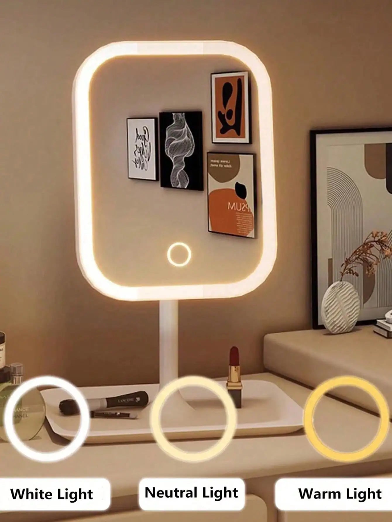 Clarity Reflections Prism™ LED Vanity Mirror – 3 Light Modes & 10X Magnification