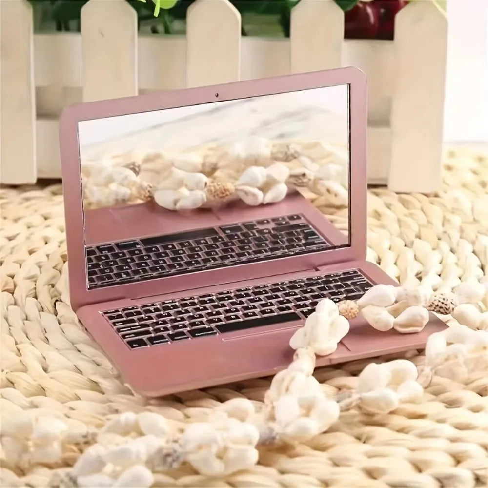 Clarity Reflections Prism™ Mini Laptop‑Style Portable Makeup Mirror — Foldable, Travel‑Ready.