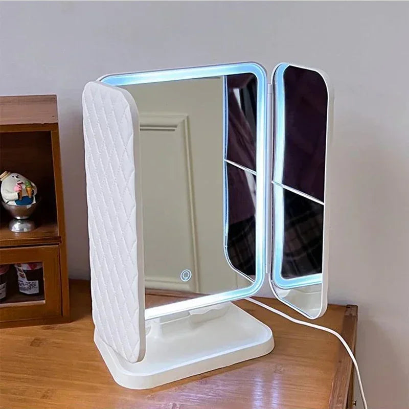 Clarity Reflections Prism™ Trifold Makeup Mirror With LED Lights, Complementary Makeup Mirror