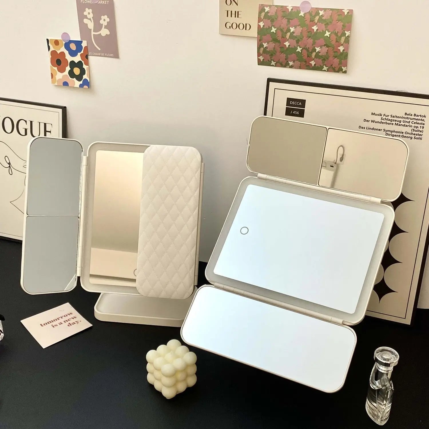 Clarity Reflections Prism™ Trifold Makeup Mirror With LED Lights, Complementary Makeup Mirror