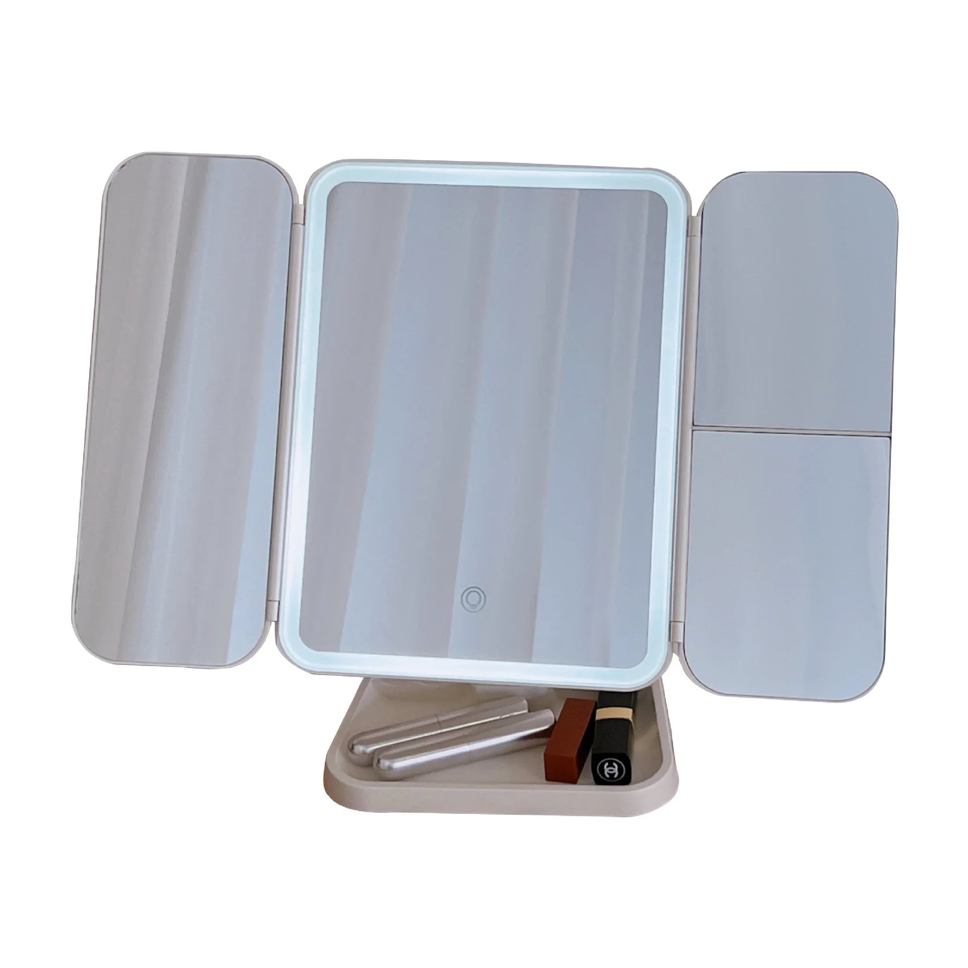 Clarity Reflections Prism™ Trifold Makeup Mirror With LED Lights, Complementary Makeup Mirror