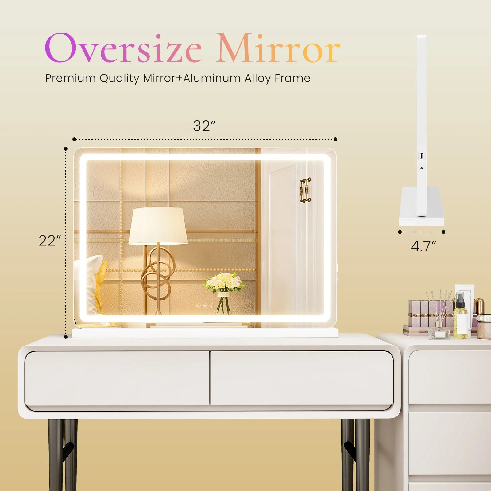 Clarity Reflections Prism™ LED Vanity Mirror — 3‑Mode Smart Mirror
