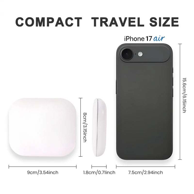 Clarity Reflections Prism™ Pocket Mirror with Lights, Portable Folding Handheld Small Pocket LED Travel Makeup Mirror