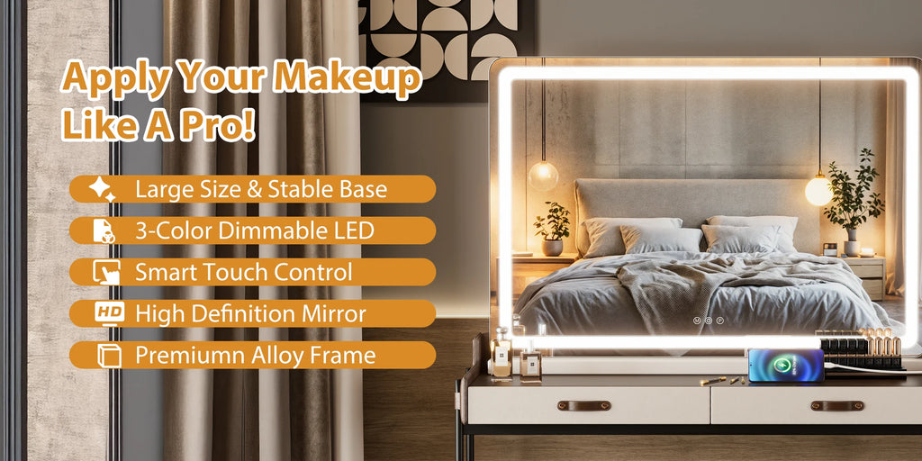 Clarity Reflections Prism™ LED Vanity Mirror — 3‑Mode Smart Lighting