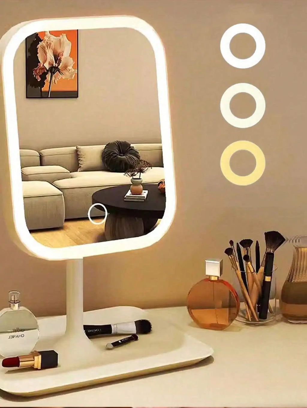Clarity Reflections Prism™ LED Vanity Mirror – 3 Light Modes & 10X Magnification