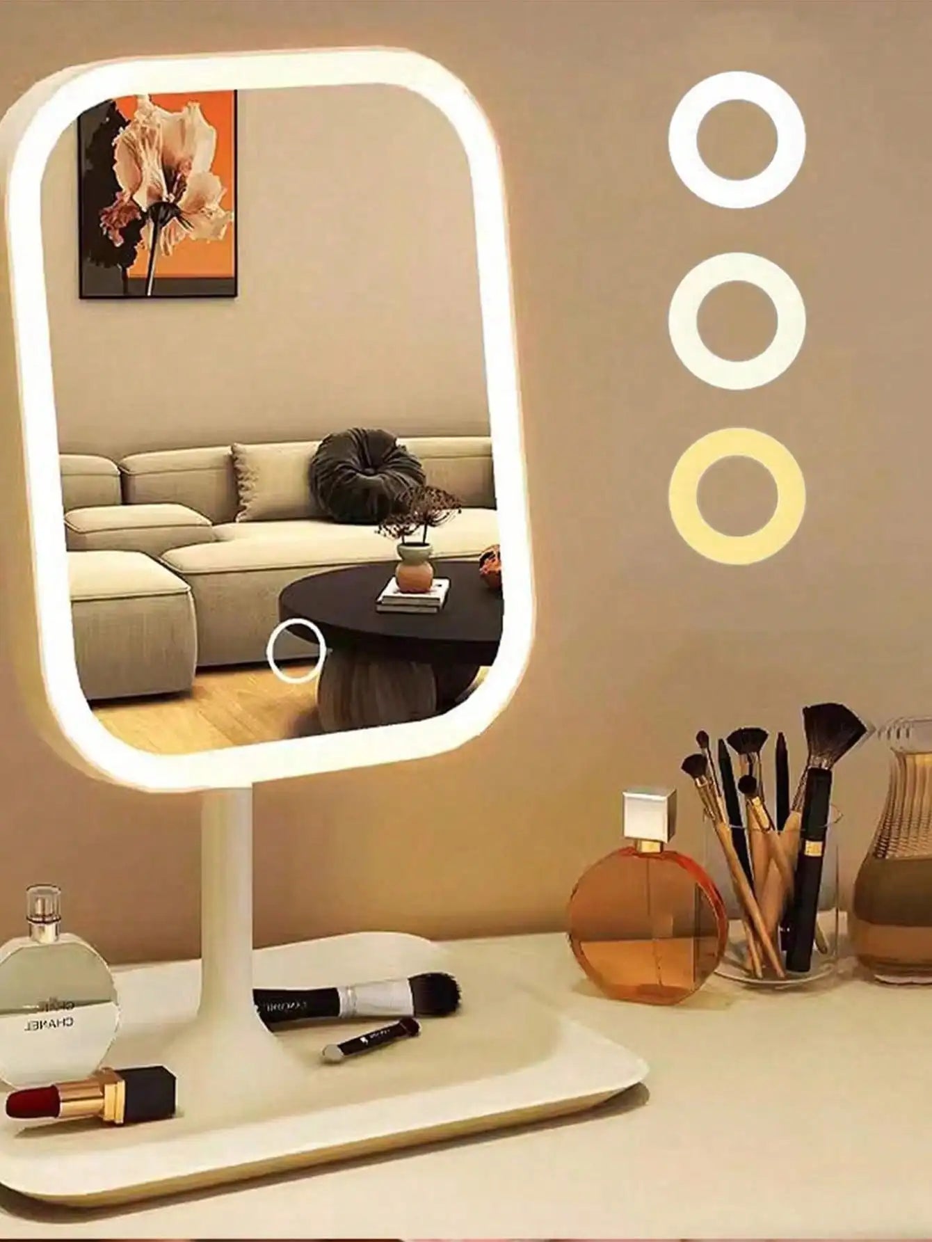 Clarity Reflections Prism™ LED Vanity Mirror – 3 Light Modes & 10X Magnification