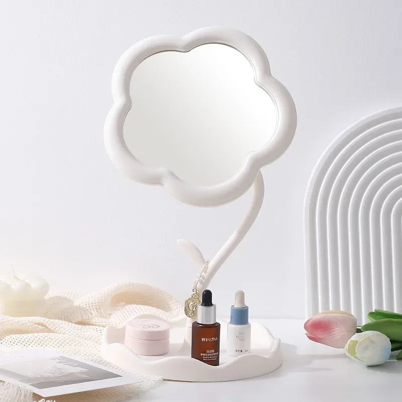 Clarity Reflections Prism™ Sunflower Desktop Makeup Mirror for Students Flower Beauty Dressing Table Mirror with Hanging Jewelry Organizer