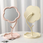 Clarity Reflections Prism™ Sunflower Desktop Makeup Mirror for Students Flower Beauty Dressing Table Mirror with Hanging Jewelry Organizer