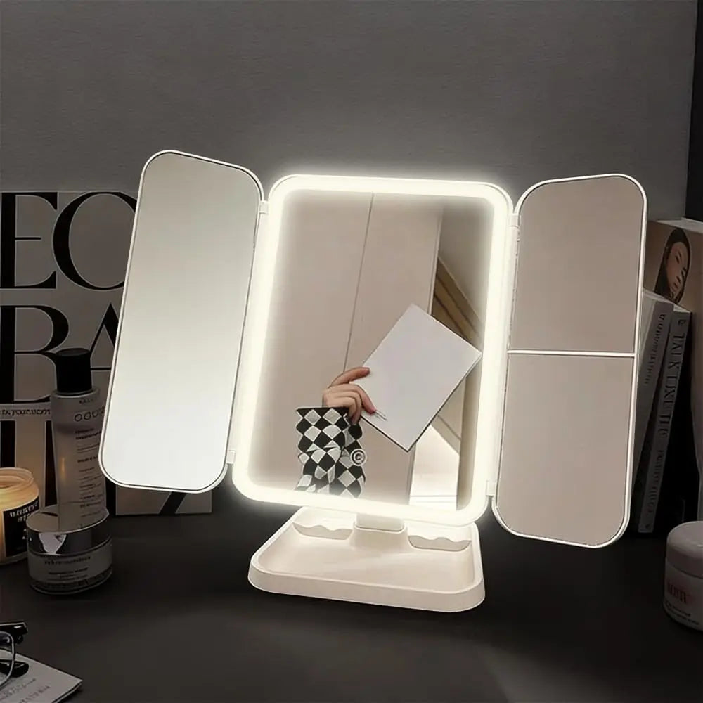 Clarity Reflections Prism™ Trifold Makeup Mirror LED Lights