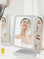 Clarity Reflections Prism™ Trifold Makeup Mirror With LED Lights, Complementary Makeup Mirror