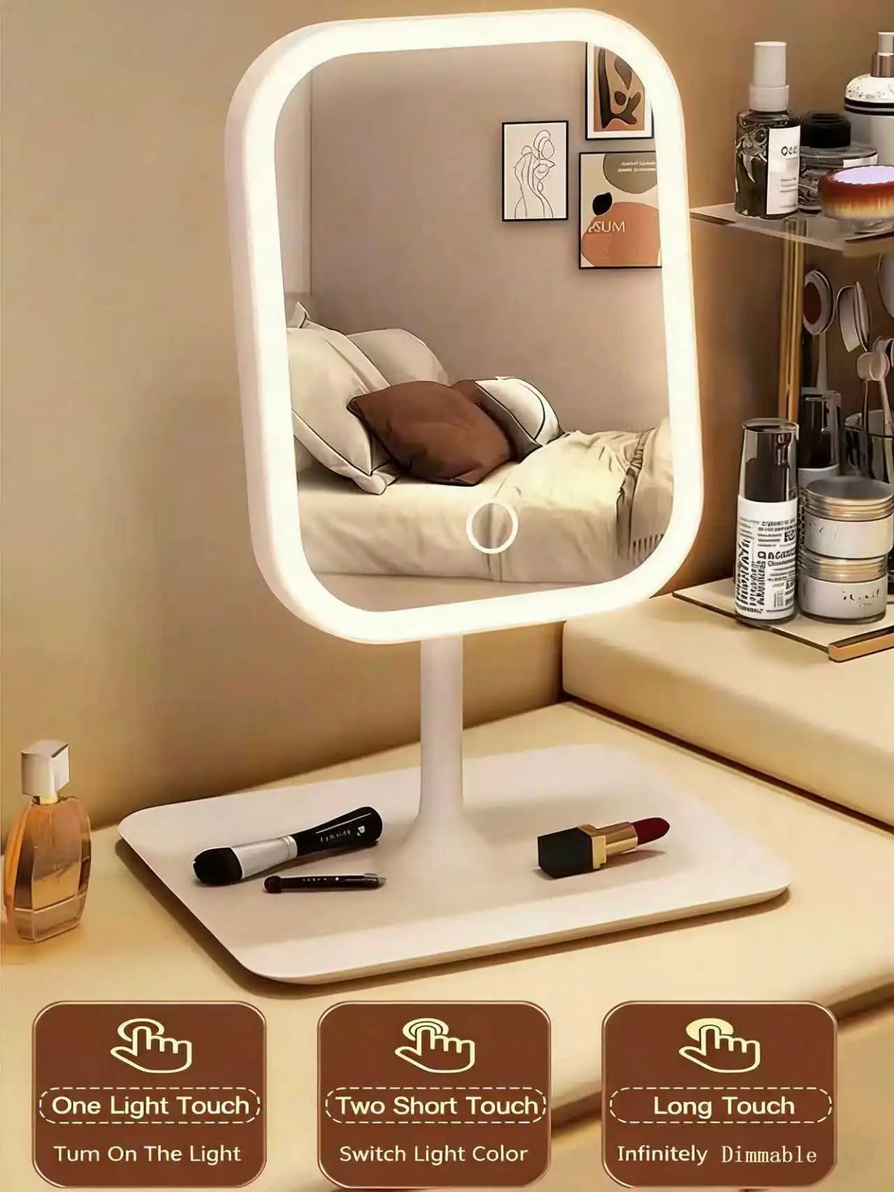 Clarity Reflections Prism™ LED Vanity Mirror – 3 Light Modes & 10X Magnification