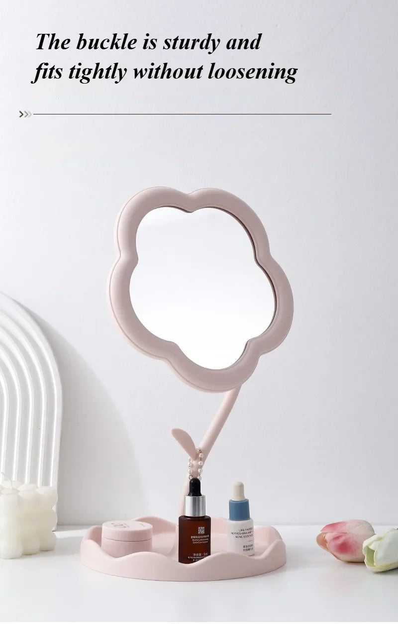 Clarity Reflections Prism™ Sunflower Desktop Makeup Mirror for Students Flower Beauty Dressing Table Mirror with Hanging Jewelry Organizer