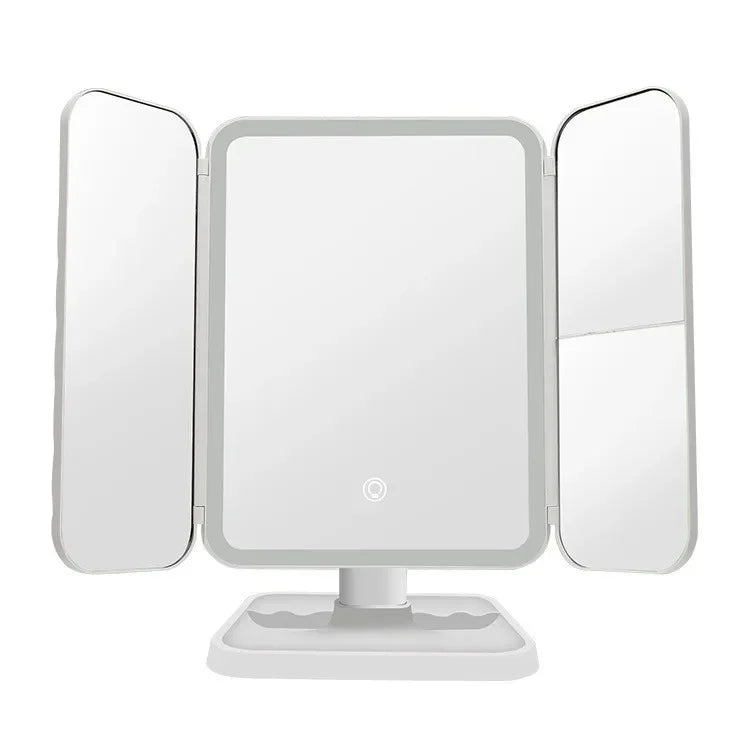 Clarity Reflections Prism™ Trifold Makeup Mirror With LED Lights, Complementary Makeup Mirror