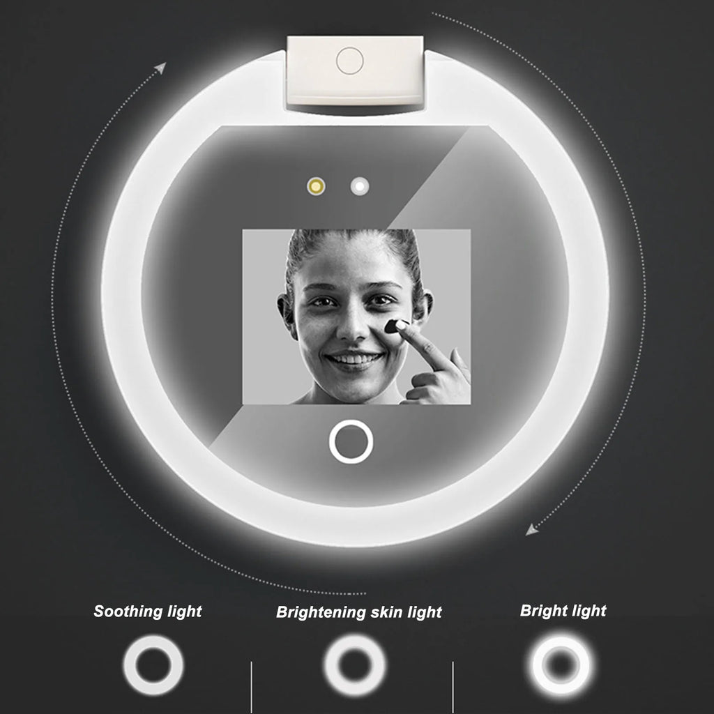 Clarity Reflections Prism™ UV Mirror Sunscreen Testing Camera with Light 2X Magnification Travel Makeup Mirror