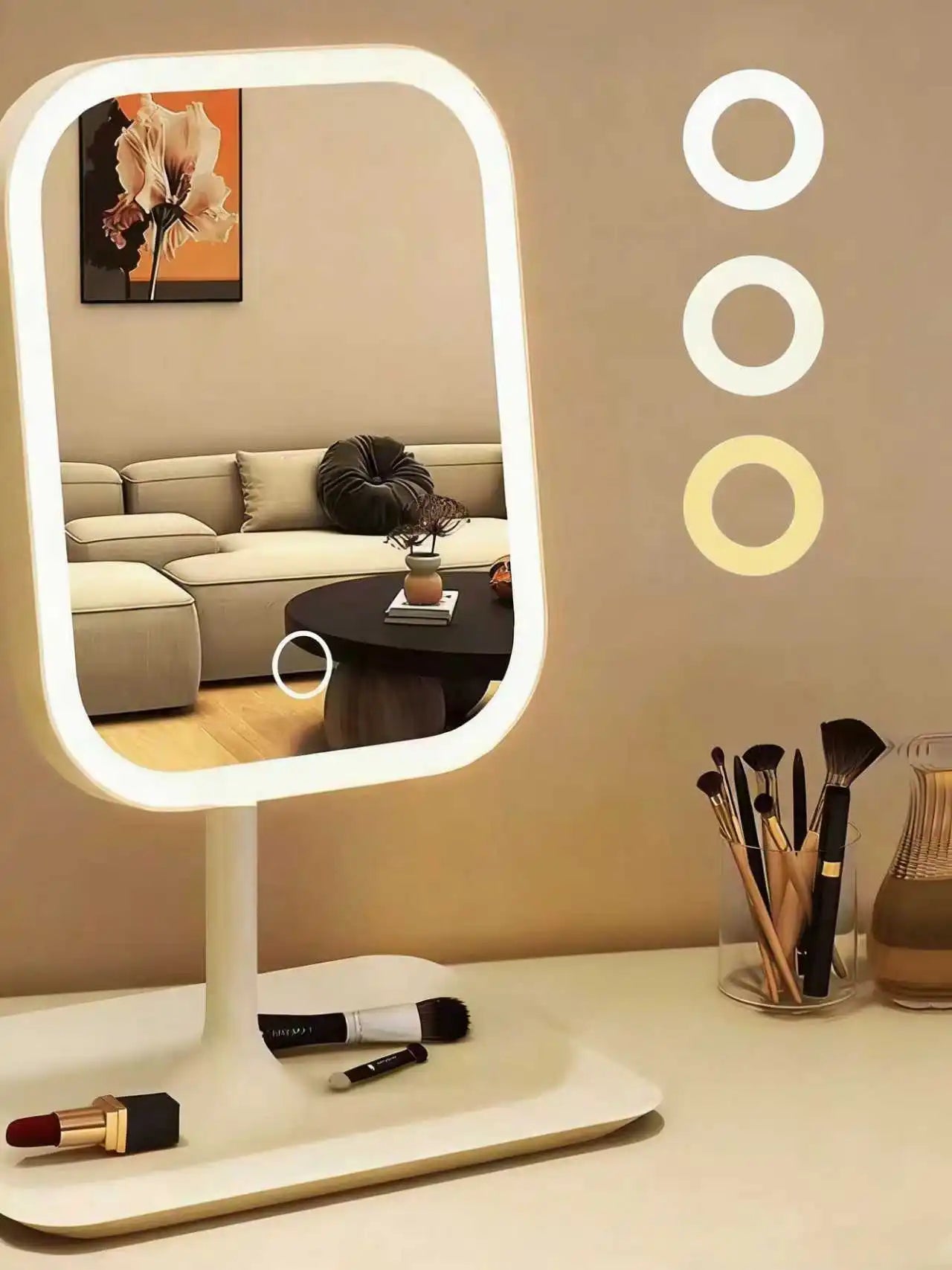 Clarity Reflections Prism™ LED Vanity Mirror – 3 Light Modes & 10X Magnification