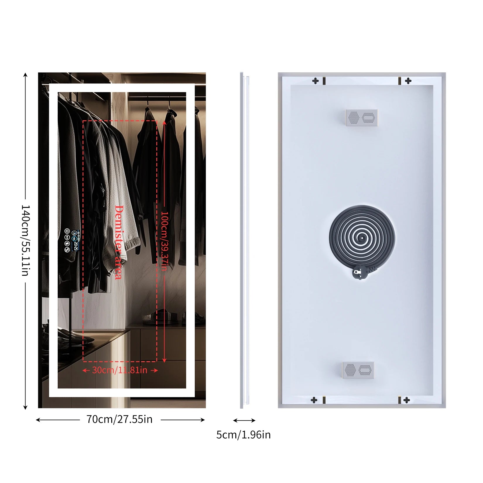Clarity Reflections Prism™ ClarityBeam Digital LED Bathroom Mirror