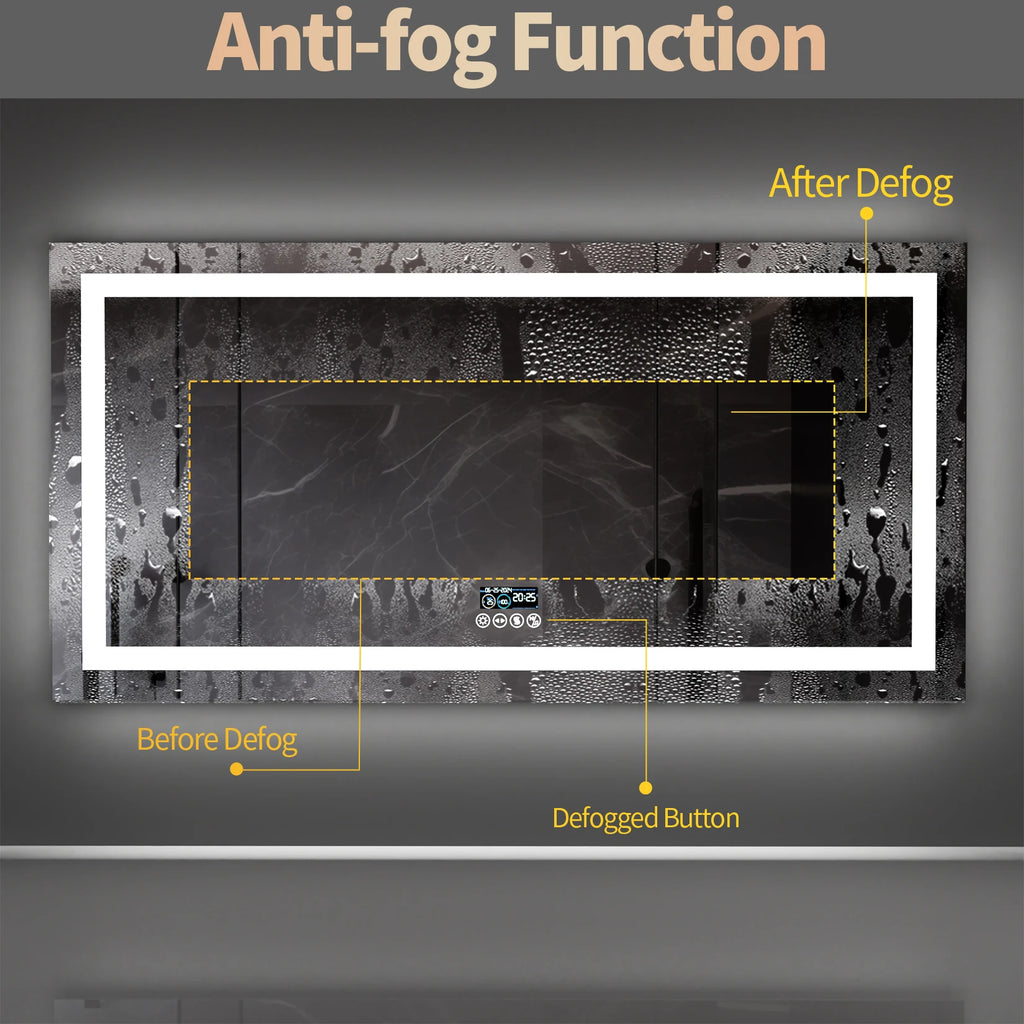 Clarity Reflections Prism™ ClarityBeam Digital LED Bathroom Mirror