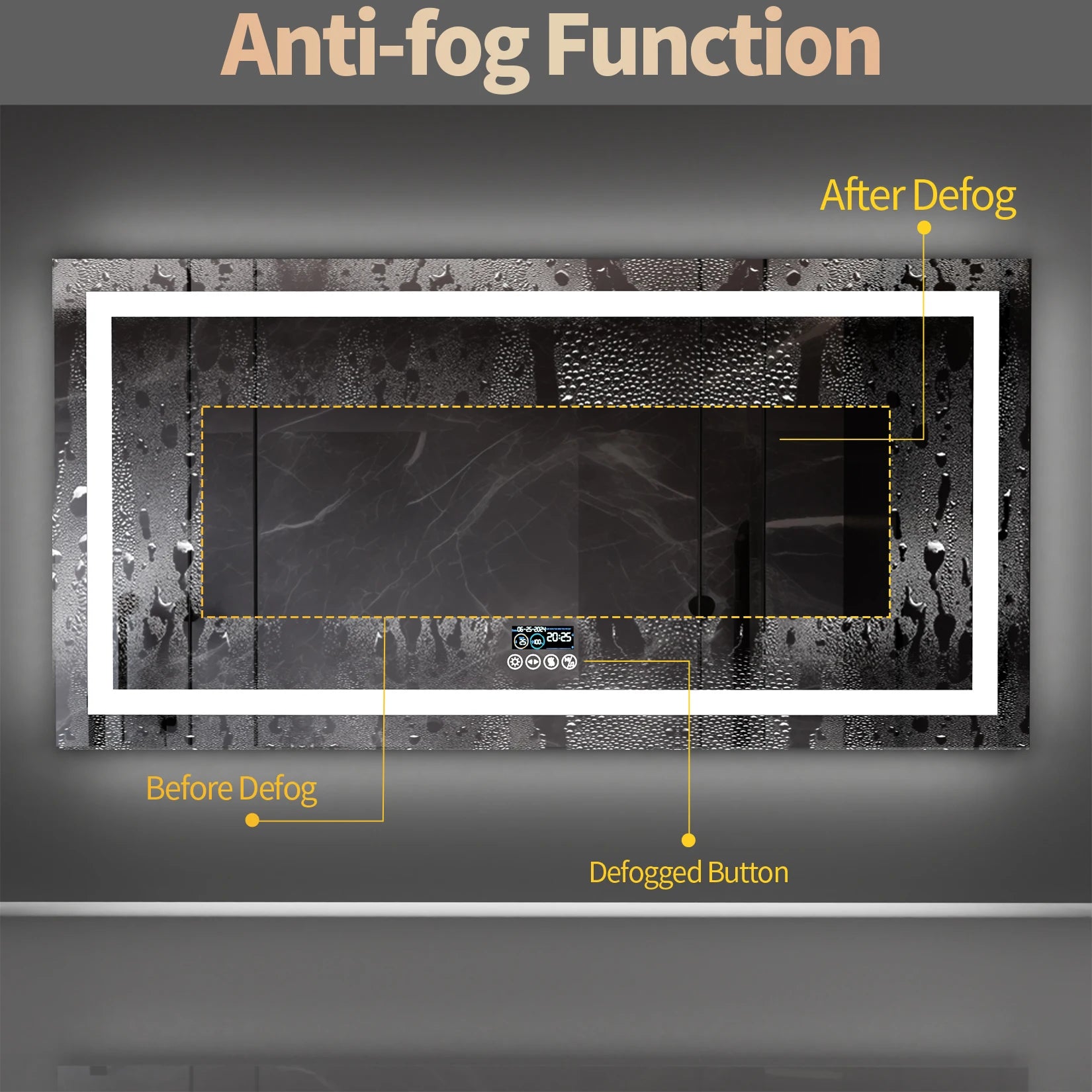 Clarity Reflections Prism™ ClarityBeam Digital LED Bathroom Mirror