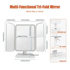 Clarity Reflections Prism™ Trifold Makeup Mirror LED Lights