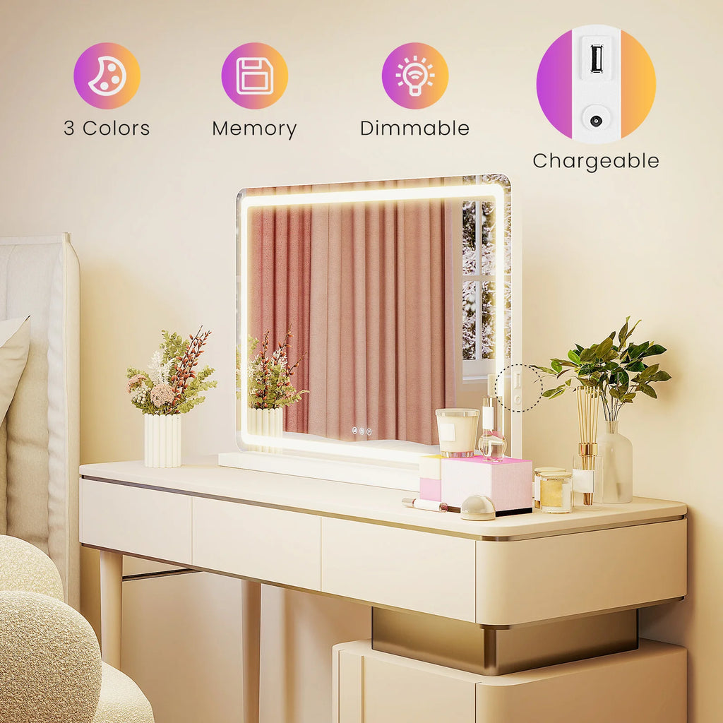 Clarity Reflections Prism™ LED Vanity Mirror — 3‑Mode Smart Lighting
