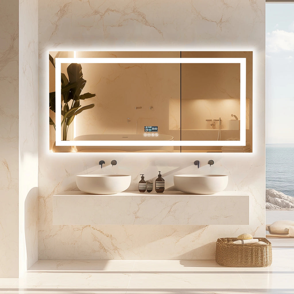 Clarity Reflections Prism™ ClarityBeam Digital LED Bathroom Mirror