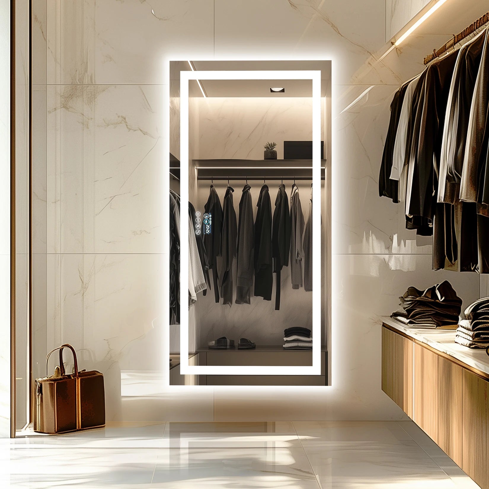Clarity Reflections Prism™ ClarityBeam Digital LED Bathroom Mirror