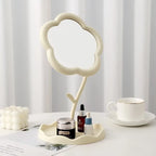Clarity Reflections Prism™ Sunflower Desktop Makeup Mirror for Students Flower Beauty Dressing Table Mirror with Hanging Jewelry Organizer