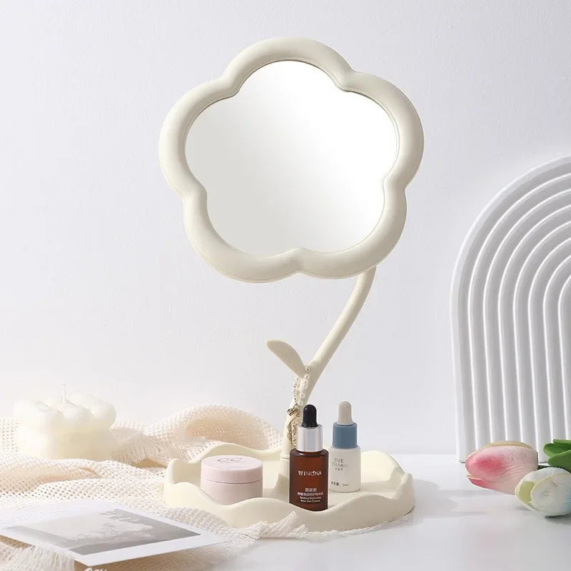 Clarity Reflections Prism™ Sunflower Desktop Makeup Mirror for Students Flower Beauty Dressing Table Mirror with Hanging Jewelry Organizer