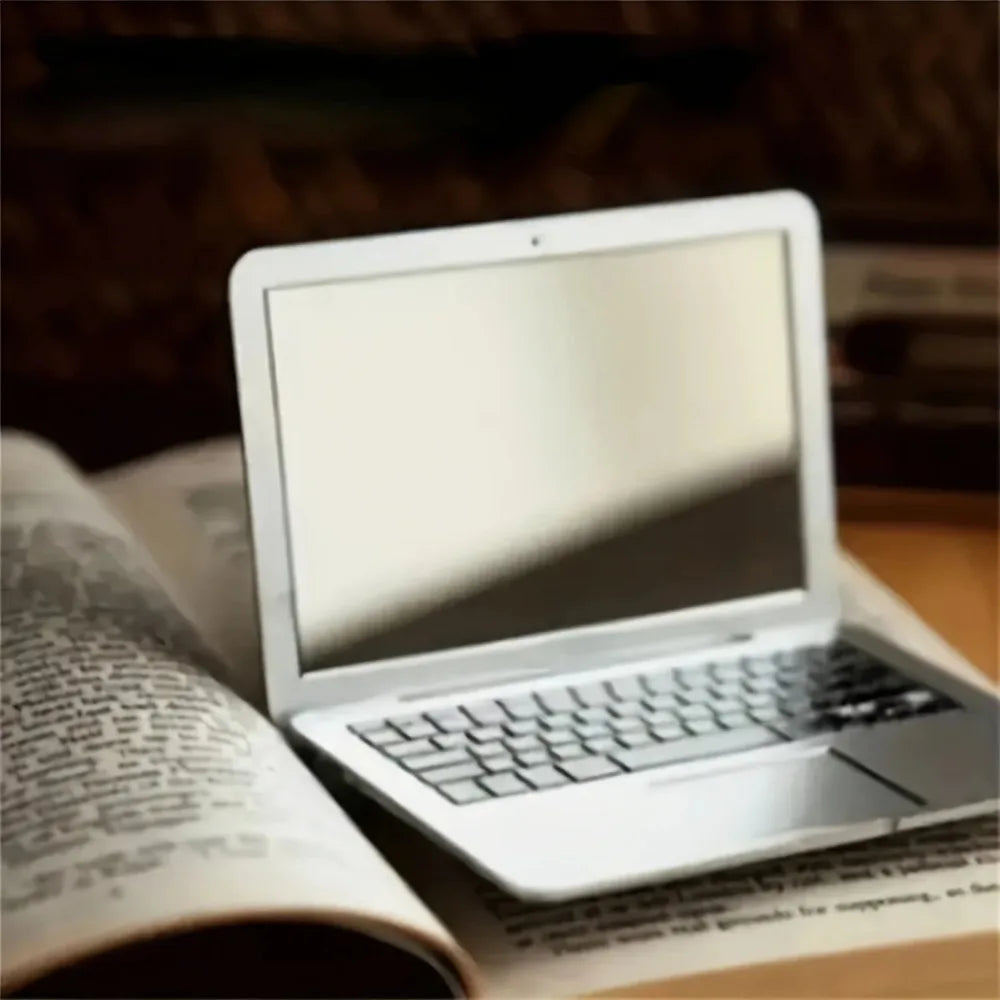 Clarity Reflections Prism™ Mini Laptop‑Style Portable Makeup Mirror — Foldable, Travel‑Ready.