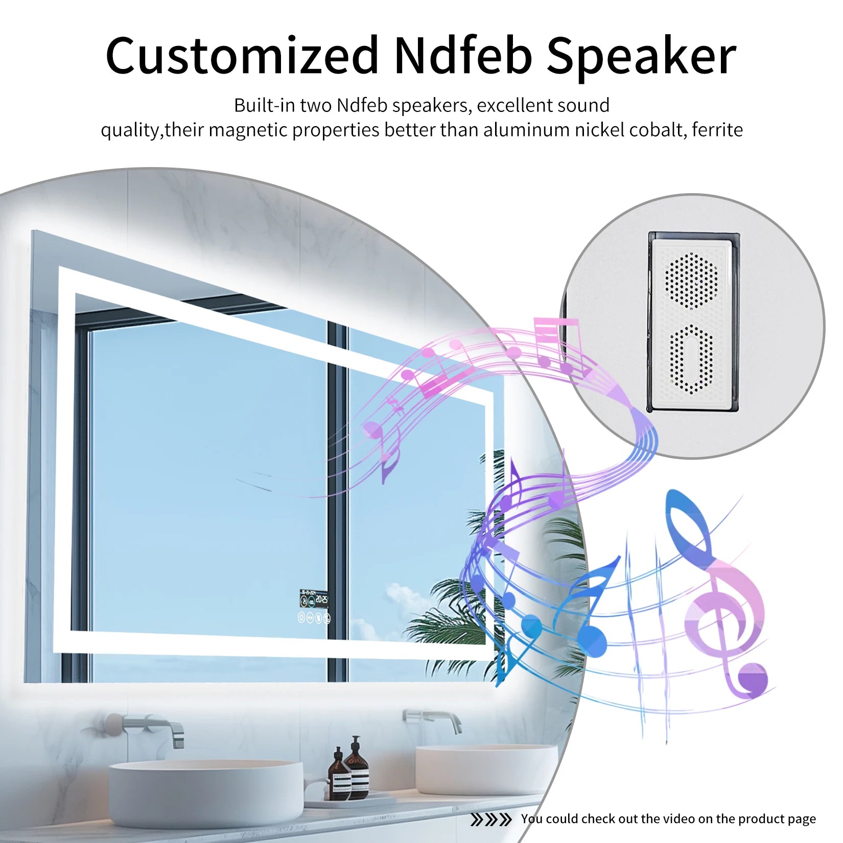 Clarity Reflections Prism™ ClarityBeam Digital LED Bathroom Mirror